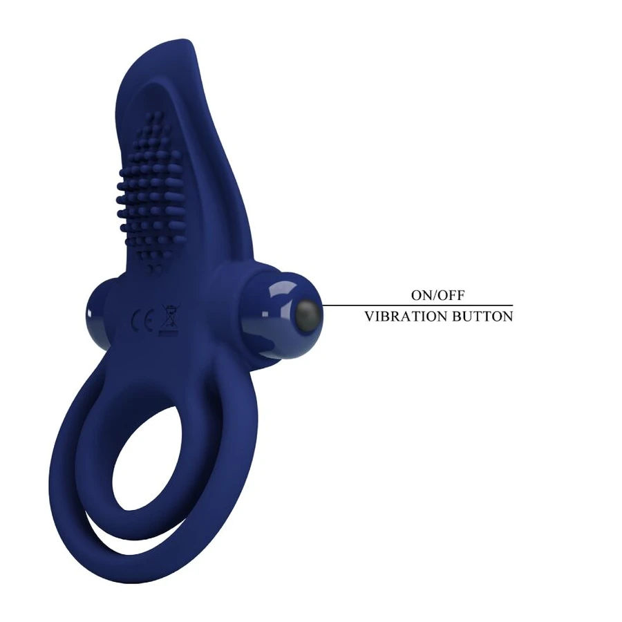 PRETTY LOVE - BRONSON DOPPELRING MIT VIBRATION BLAU